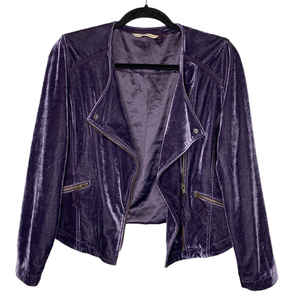 Soft Surroundings Velvet Moto Jacket Size S - Picture 1 of 6